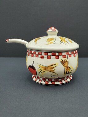 Tabletops Unlimited Pasta 101 Parmesan Pot Tabletops Gallery Cheese Bowl & Spoon